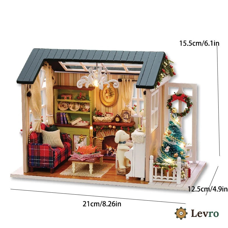 Christmas Cabin size: 21 x 12.5 x 15.5 cm (8.3 x 4.9 x 6.1 in)