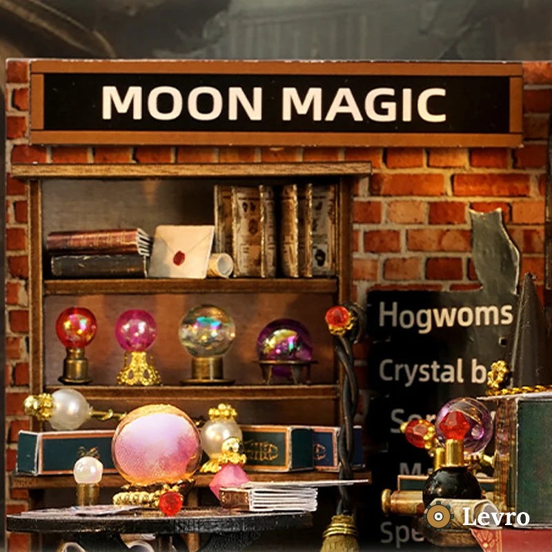 Moon Magic Shop miniature kit – tiny potion shop with crystal balls and spell books – view 2
